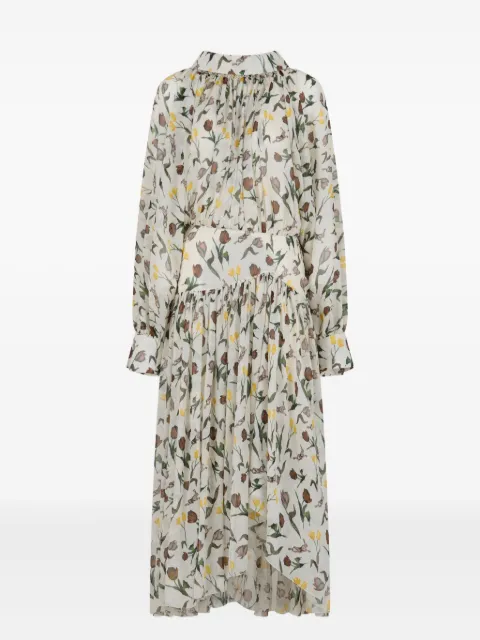 Marni floral-print ruffled dress White ABMA1426V1UTSG34