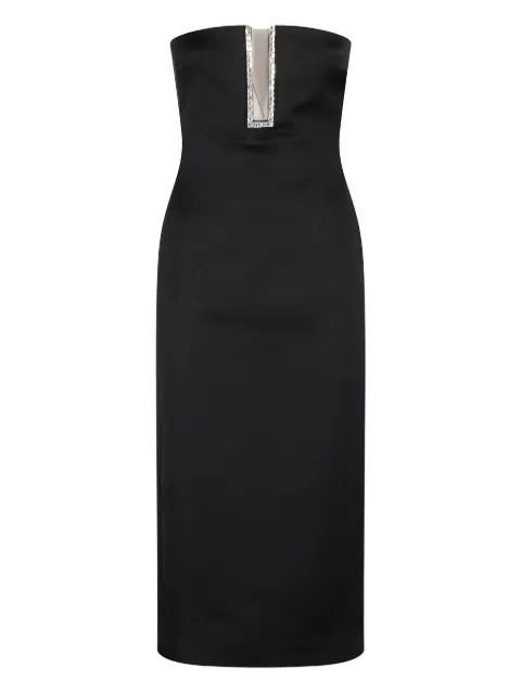 David Koma rhinestone-embellished midi dress Black SS25DK95D