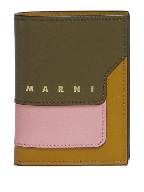 Marni saffiano leather bi-fold wallet Green PFMOQ14U28LV520
