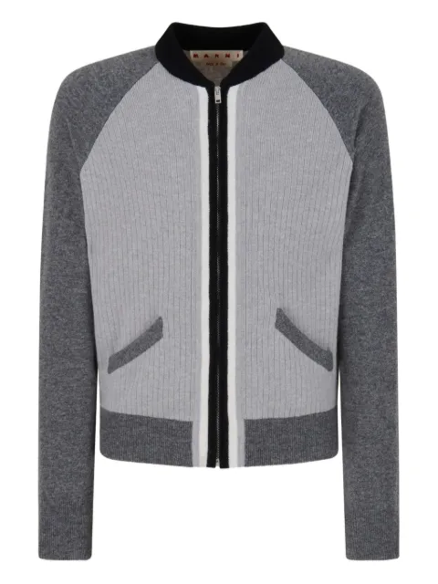 Marni ribbed-panel zip-up sweatshirt Grey CDMG0165Q0UFH551