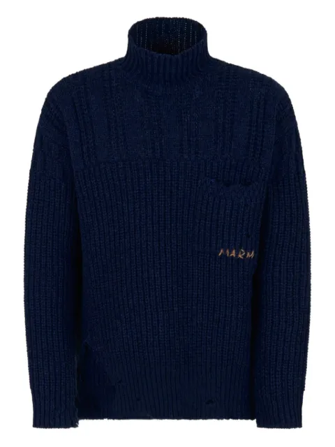 Marni ribbed turtleneck sweater Blue DVMG0054A0UFW310