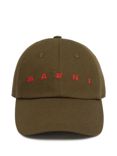 Marni gabardine baseball cap with embroidered logo Green CLZC0108S0UTC311