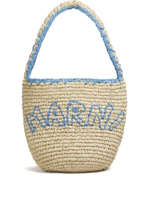 Marni crochet-embroidered shoulder bag Neutrals SBMP0257A0P8561