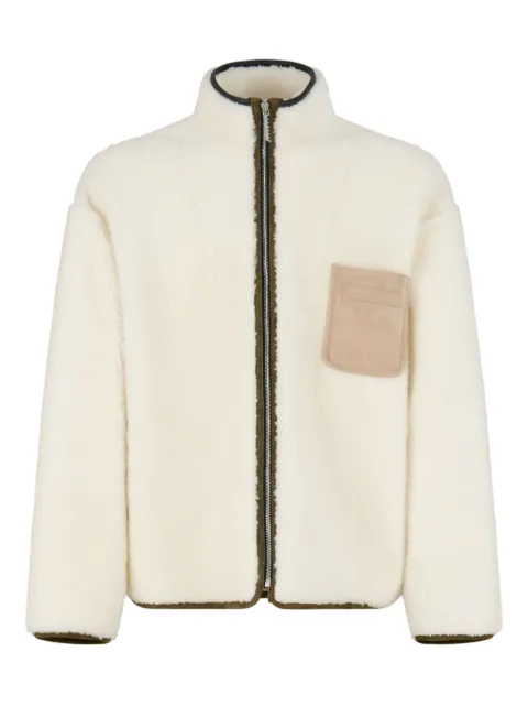 Marni zip-up fleece bomber jacket White JUMY0087IQULM124