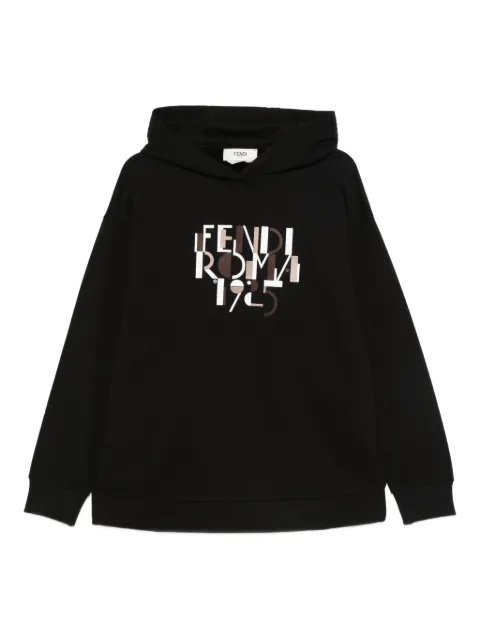 FENDI logo-print hoodie Black FS9755AVFA
