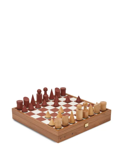 The Conran Shop Geometric Chess Pieces Milos Chess board game (40cmx40cm) Brown TCS311679
