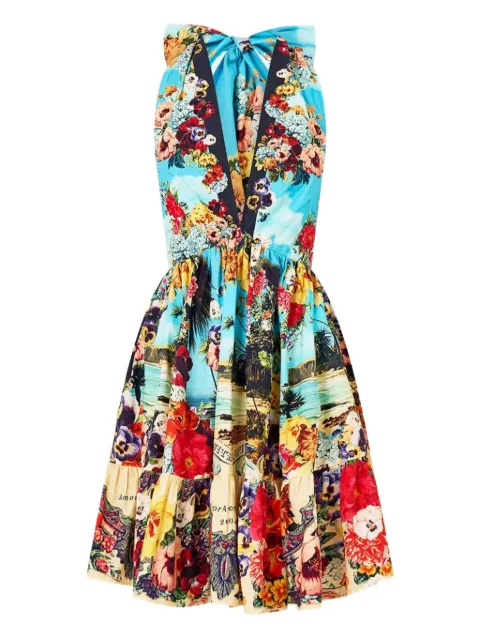 Camilla Bathing Bombshell floral-print halter dress Blue 00037802