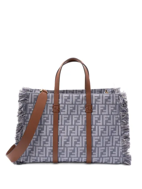 FENDI logo-jacquard tote bag Blue 8BH435AUT4