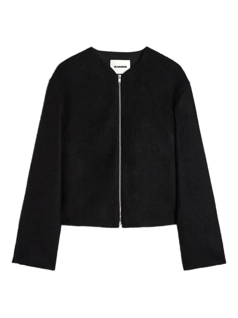 Jil Sander zip-front textured jacket Black J21HG0104J20060