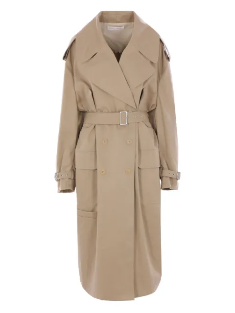 Niccolò Pasqualetti chain-detail belted trench coat Neutrals NP07C001COTWBEIGE