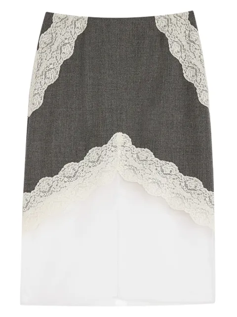 Jil Sander lace-trimmed layered skirt Grey J03MA0257J41557