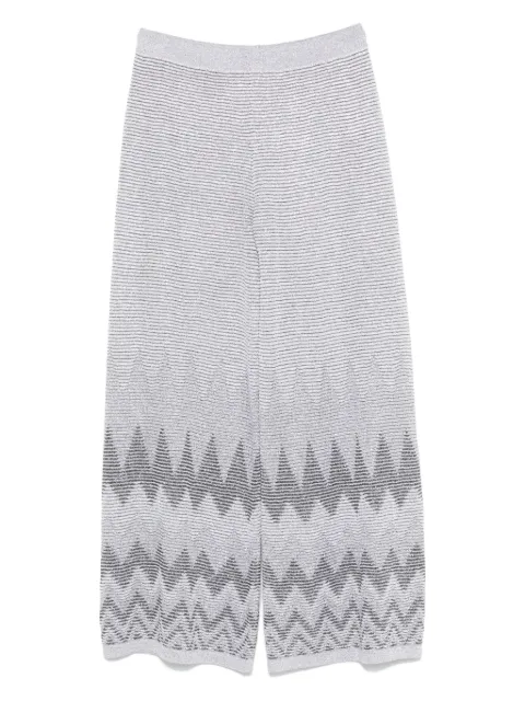 D.Exterior chevron-knit trousers Grey 60188