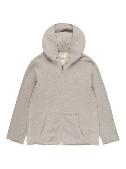 Les Tien raw-edge front-zip hoodie Grey CF1070