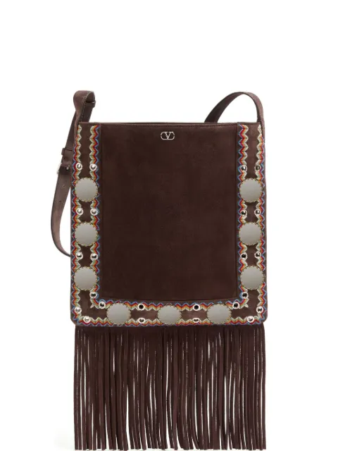 Valentino Garavani Nellcôte suede shoulder bag Brown YB0R33KJK