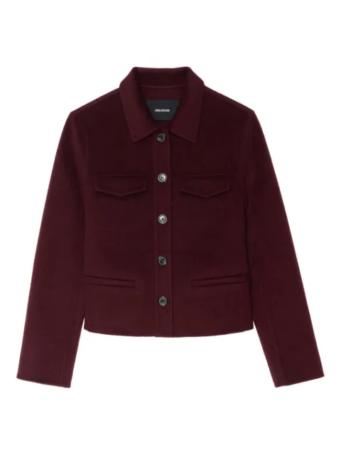 Zadig&Voltaire Liam button-fastening cropped jacket Red WWOW01730