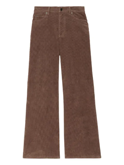 Zadig&Voltaire logo-patch wide-leg trousers Brown WWPA01872