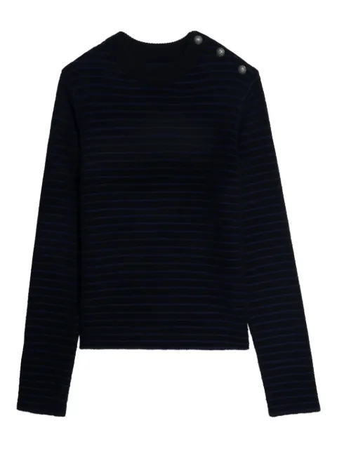 Zadig&Voltaire striped button-detailed sweater Black KMSW01809