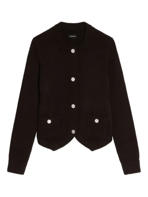 Zadig&Voltaire button-embellished pocket cardigan Brown KWCA01641