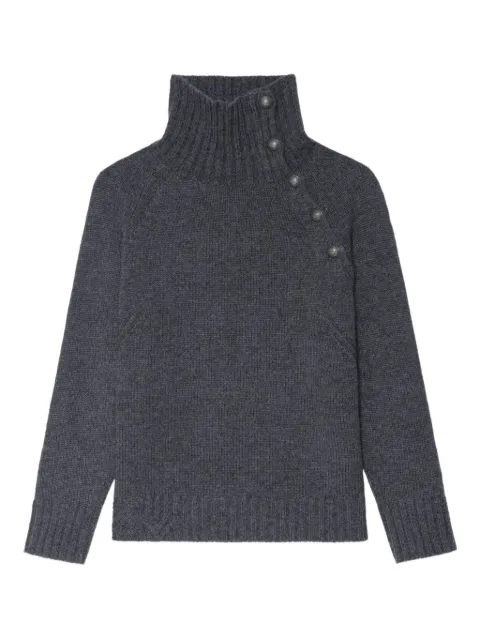 Zadig&Voltaire Mora high-neck button-detail sweater Grey KWSW02793