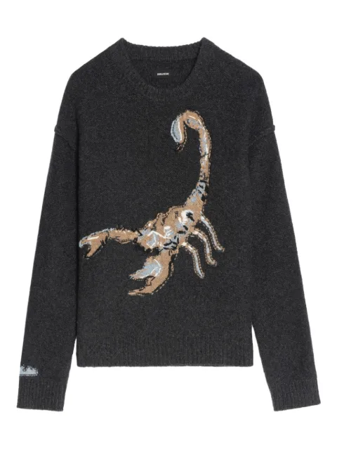 Zadig&Voltaire Jordan scorpion-motif sweater Grey KMSW01781
