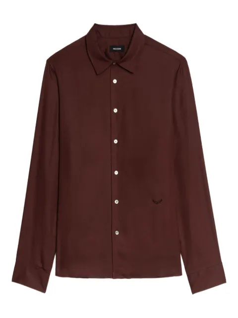 Zadig&Voltaire embroidered long-sleeve shirt Red WMSH01333