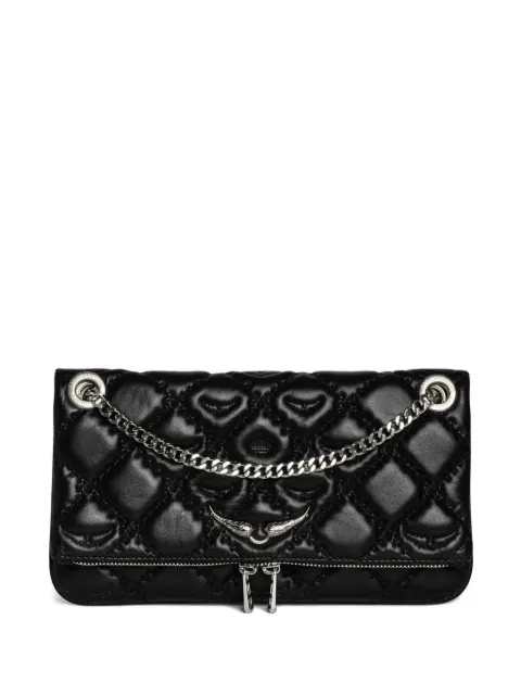 Zadig&Voltaire Rock II quilted Monogram clutch Black LWBA04053