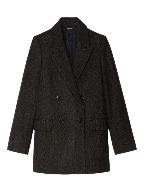 Zadig&Voltaire herringbone double-breasted coat Brown WWCO01240