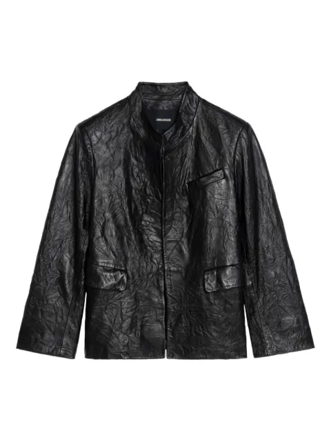 Zadig&Voltaire Veryn Crinkle leather blazer Black RWBL01084