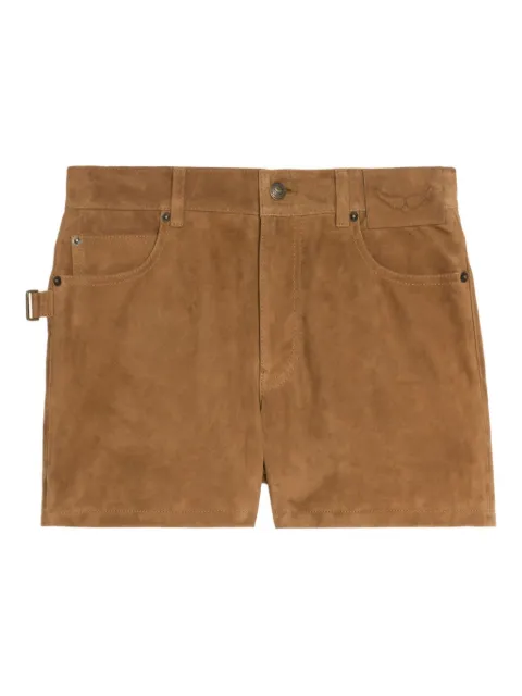 Zadig&Voltaire buckle-fastening suede shorts Brown RWBS01030