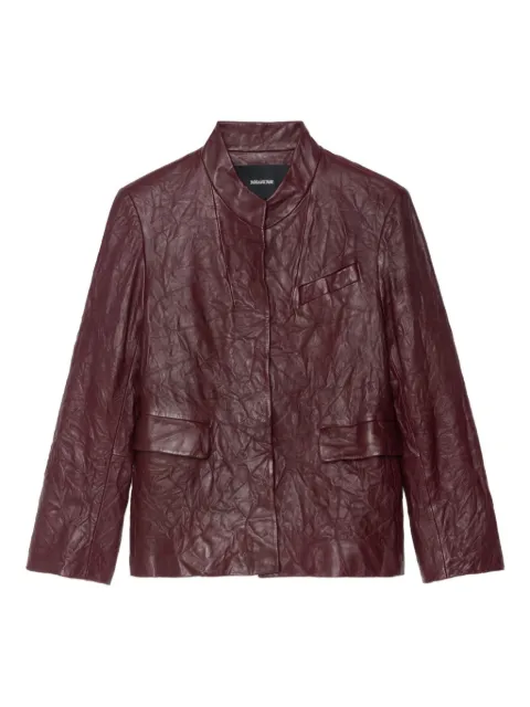 Zadig&Voltaire crumpled leather jacket Red RWBL01084