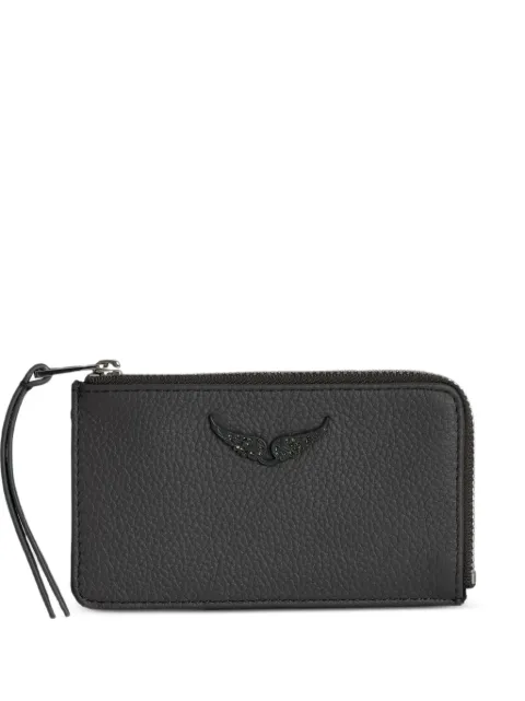 Zadig&Voltaire wings-detail top-zip wallet Black LWSG00011