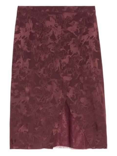 Zadig&Voltaire floral-lace horse-motif skirt Red WWSK01620
