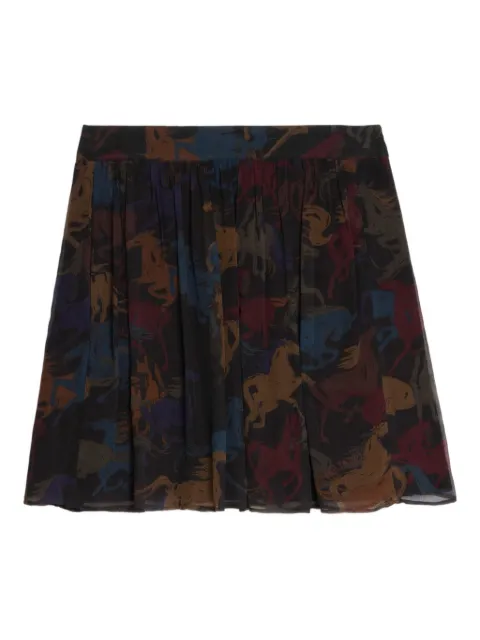Zadig&Voltaire pleated horse-print skirt Brown WWSK01623