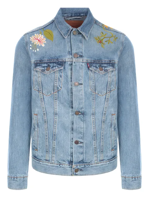 Levi's floral embroidered denim jacket Blue 72334EMBROIDERED0130