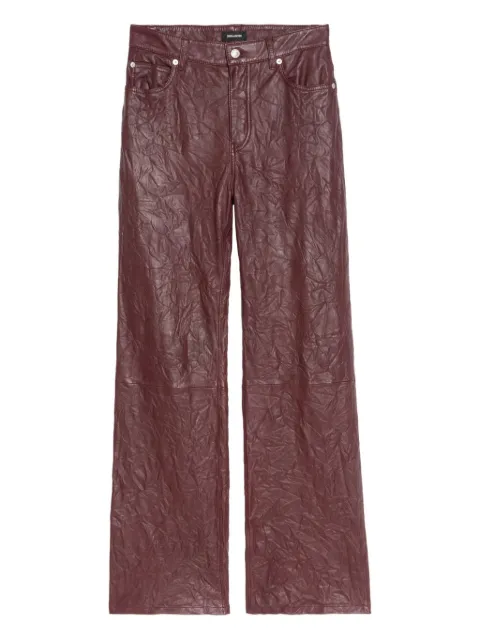 Zadig&Voltaire crumpled leather trousers Brown RWPA00069