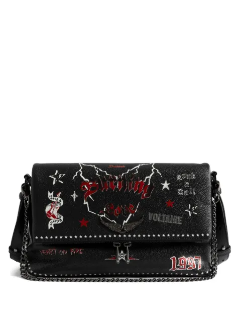 Zadig&Voltaire Rock Nano Punk star-embellished chain shoulder bag Black LWBA04149