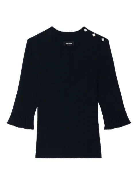Zadig&Voltaire short-sleeve ribbed T-shirt Blue KWSW02828
