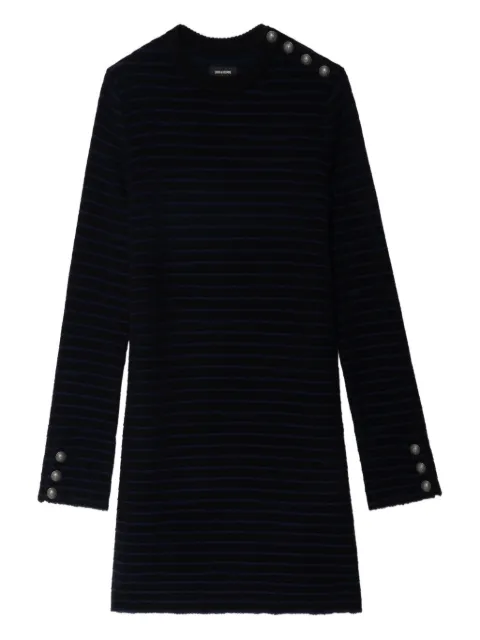 Zadig&Voltaire striped button-detailed mini dress Black KWDR01216