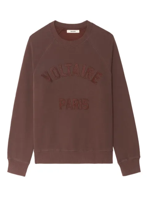 Zadig&Voltaire logo-patch cotton-blend sweatshirt Brown JWSS01674