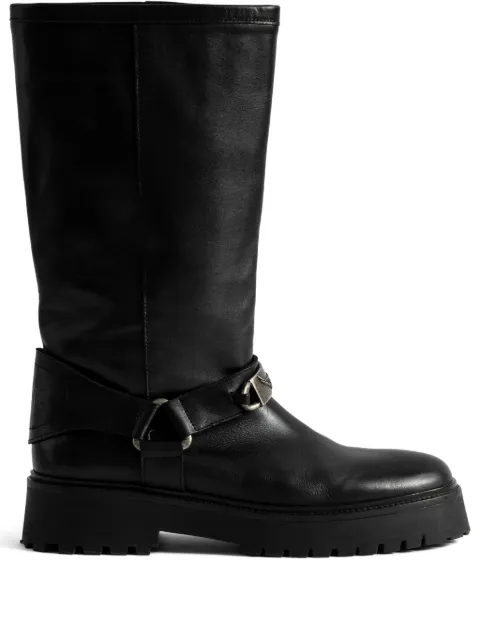 Zadig&Voltaire Angie leather biker boots Black SWCT02048