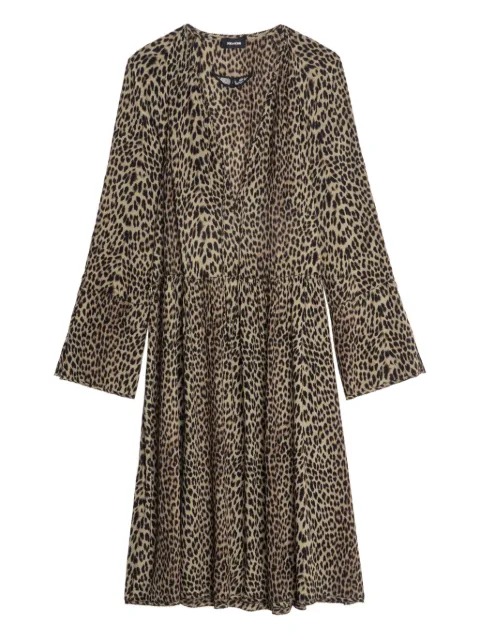 Zadig&Voltaire Rinas leopard-print V-neck mini dress Brown WWDR02568