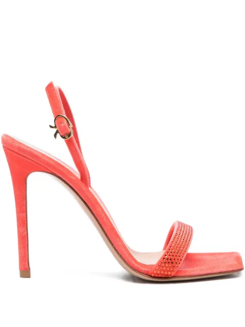 Gianvito Rossi 105mm crystal-embellished slingback sandals Red G3219415RICCLL