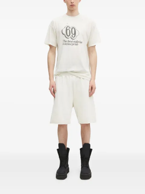 Aries Premium Aged Temple logo-print shorts White AR3002303