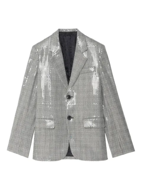 Zadig&Voltaire sequin-embellished check blazer Black WWBL01941