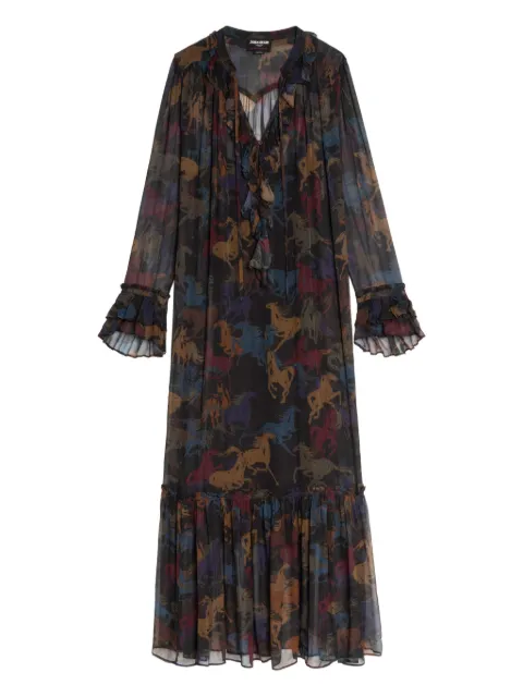 Zadig&Voltaire Ralicel horse-print maxi dress Brown WWDR02564