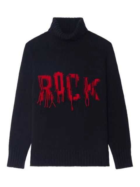Zadig&Voltaire roll-neck frayed-detail sweater Black KWSW02823
