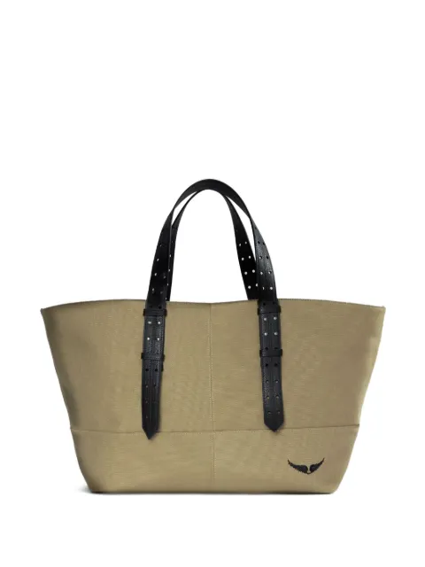 Zadig&Voltaire leather-trimmed canvas tote bag Neutrals LMBA01074
