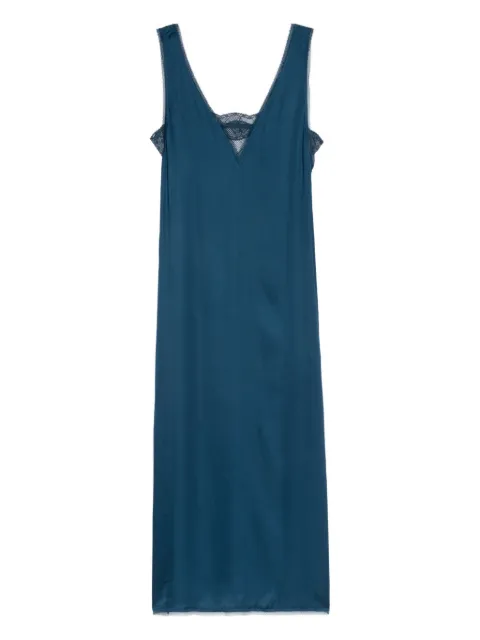 Zadig&Voltaire lace-trimmed slip midi dress Blue WWDR02556