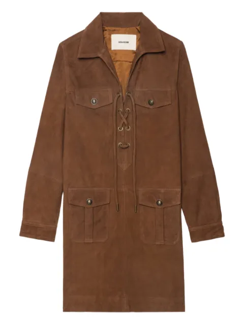 Zadig&Voltaire Remacha lace-up mini dress Brown RWDR01042