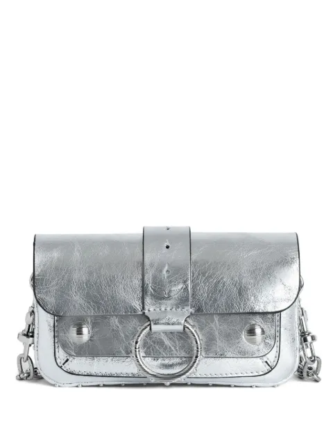 Zadig&Voltaire Kate metallic leather cross body bag Silver LWBA03973